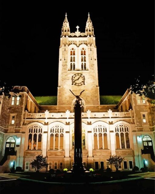 Boston College At Night Paint By Number