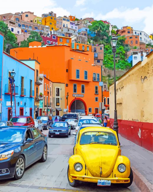 Colorful Streets Of Guanajuato Paint By Numbers