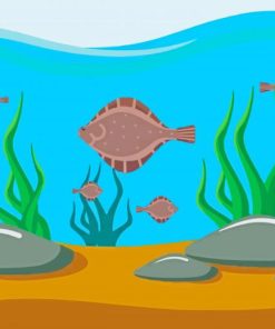 Cartoon Flounder Fish Paint By Number