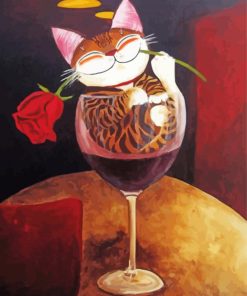 Cat And Wine Paint By Number