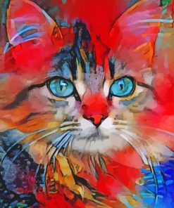 Cat Abstract Art Paint By Numbers
