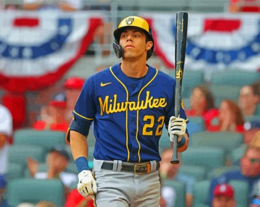 Christian Yelich Professional Baseball Player Paint By Numbers
