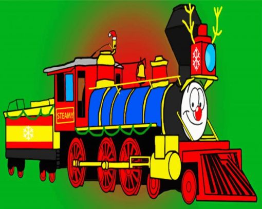 Christmas Train Illustration Art Paint By Numbers