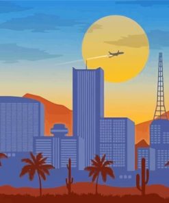 City Of Phoenix Skyline Illustration Paint By Number