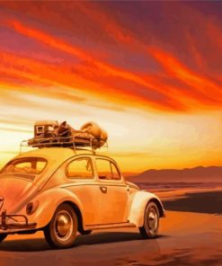 Classic Car And Sunset Paint By Numbers