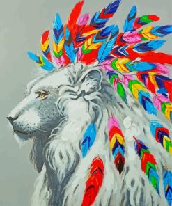 Colorful Lion Feathers Art Paint By Number