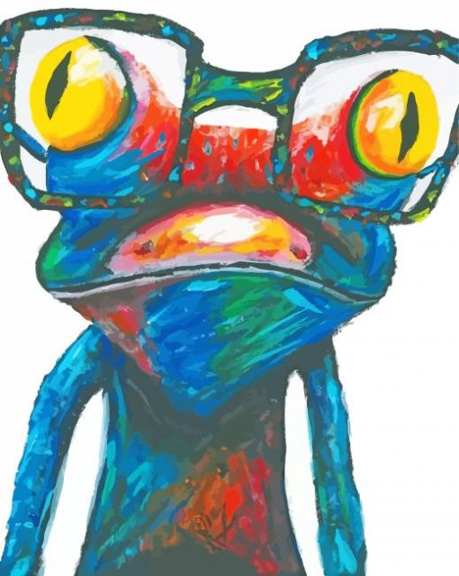 Colorful Lizard With Glasses Paint By Numbers