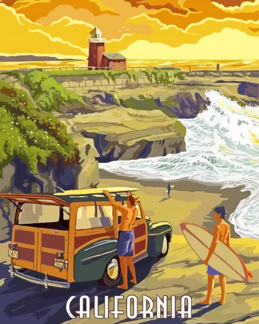Dana Point California Poster Paint By Numbers - Paint By Numbers