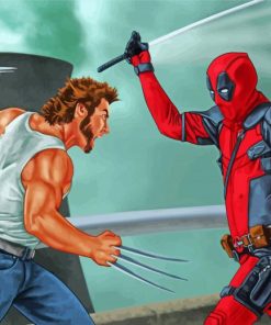 Deadpool Vs Wolverine Marvel Heroes Paint By Number