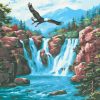 Eagle Over Waterfall Art Paint By Numbers