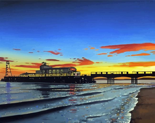 England Bournemouth Pier At Sunset Paint By Number