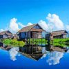 Floating Village Reflection Paint By Numbers