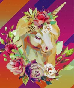 Floral Unicorn Art Paint By Number