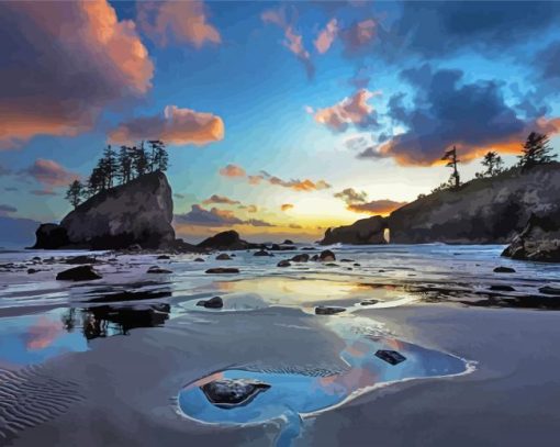 Forks Washington Beach Paint By Numbers