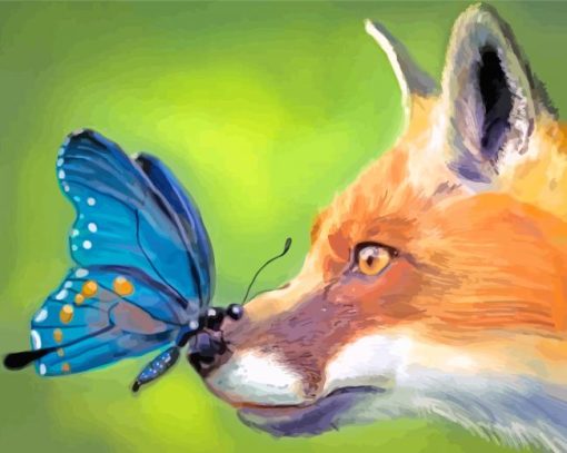Fox Butterfly Art Paint By Number