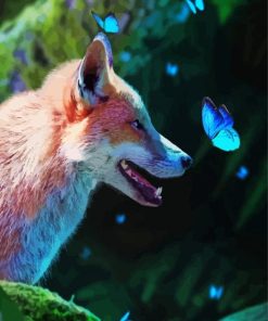 Fox With Butterflies Paint By Number