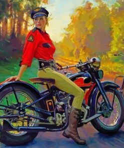 Girl On A Harley Paint By Numbers