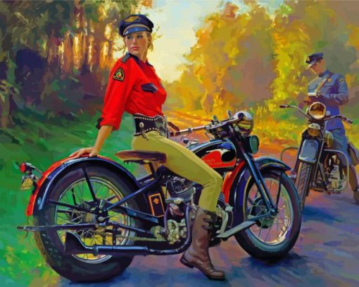 Girl On A Harley Paint By Numbers