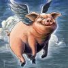 Happy Pig With Wings Paint By Numbers