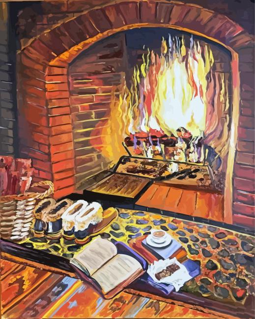 Hearth Fireplace Art Paint By Numbers
