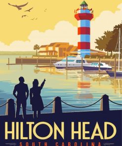 Hilton Head SC Poster Paint By Numbers