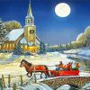 Horse And Sleigh Illustration Paint By Number