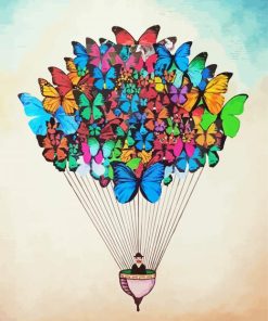 Hot Air Balloon Butterflies Paint By Numbers