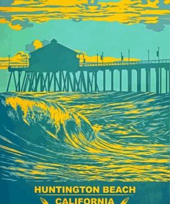 Huntington Beach Poster Paint By Numbers