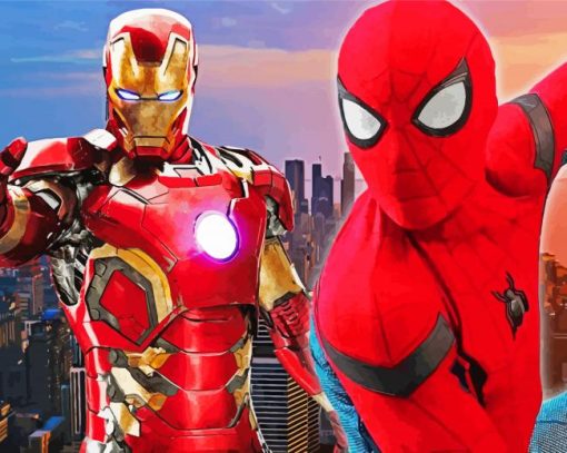 Iron Man And Spider Man Paint By Numbers