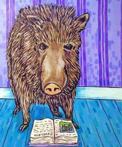 Javelina Reading Paint By Number