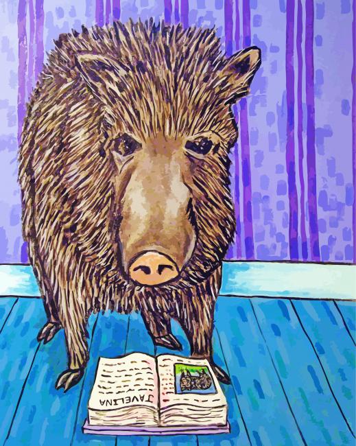 Javelina Reading Paint By Number