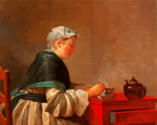 Lady Having Tea Paint By Numbers