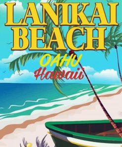 Lanikai Beach Hawaii Poster Paint By Numbers