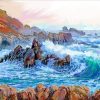 Large Waves On Rocks Art Paint By Number