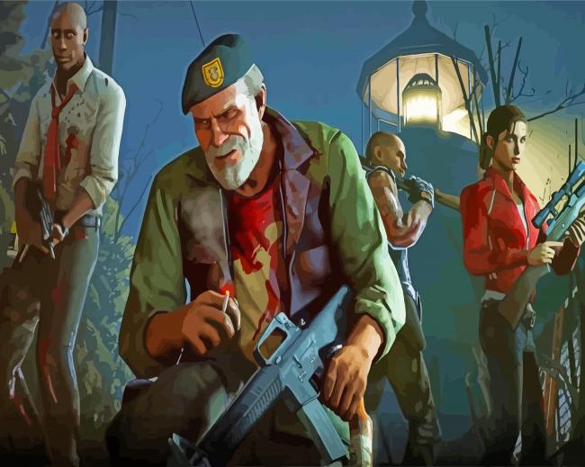 Left 4 Dead Game Characters Paint By Numbers