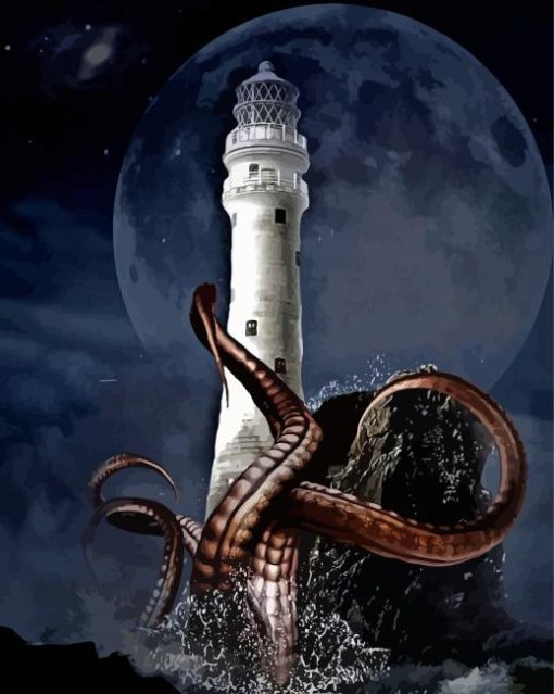 Lighthouse And Octopus Paint By Numbers