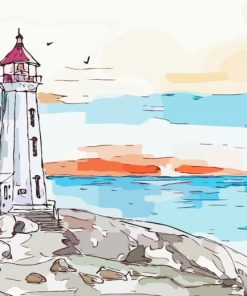 Lighthouse And Sea Art Paint By Numbers