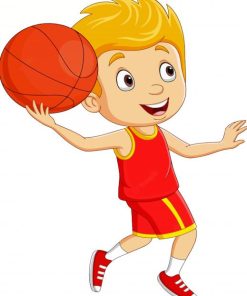 Little Boy With Basketball Paint By Numbers
