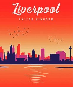 Liverpool Skyline Uk Poster Paint By Numbers