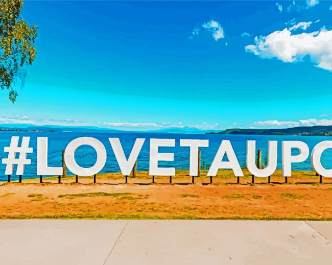 Love Taupo New Zealand Paint By Numbers