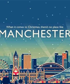 Manchester Skyline Illustration Paint By Number