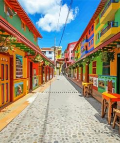 Medellin Colombia Colorful Houses Paint By Numbers