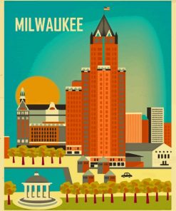 Milwaukee City Poster Paint By Numbers