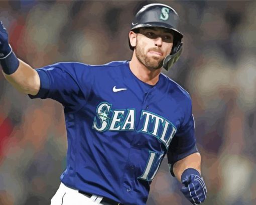 Mitch Haniger Seattle Mariners Player Paint By Numbers