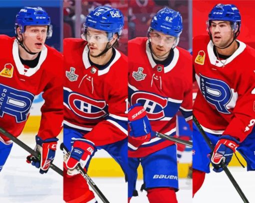 Montreal Canadiens Hockey Players Paint By Number