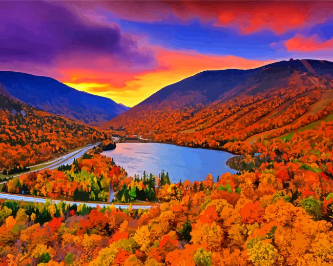 Mountain Trails Autumn Landscape Paint By Numbers