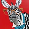 Mr Zebra With Glasses Paint By Number