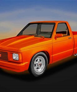 Orange 1984 GMC Art Paint By Numbers