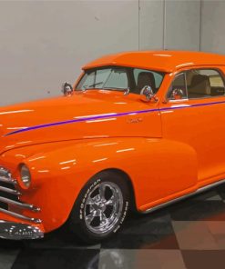 Orange 48 Chevy Fleetline Paint By Number