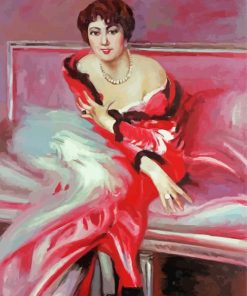 Portrait Of Madame Juillard In Red Giovanni Art Paint By Numbers